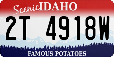 ID license plate 2T4918W