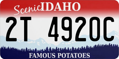 ID license plate 2T4920C