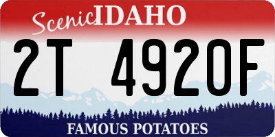 ID license plate 2T4920F