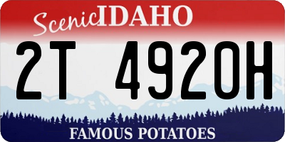ID license plate 2T4920H