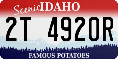 ID license plate 2T4920R