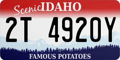 ID license plate 2T4920Y