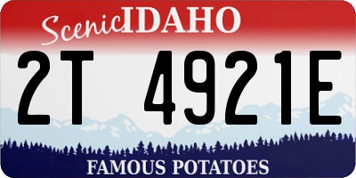 ID license plate 2T4921E