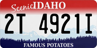 ID license plate 2T4921I