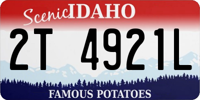 ID license plate 2T4921L