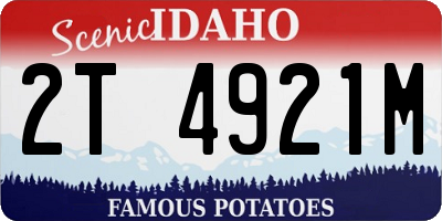 ID license plate 2T4921M