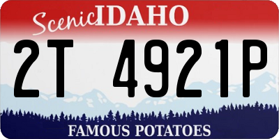 ID license plate 2T4921P