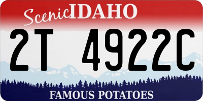 ID license plate 2T4922C