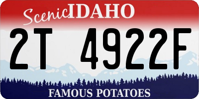 ID license plate 2T4922F