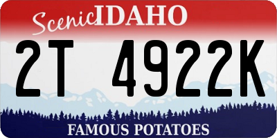 ID license plate 2T4922K