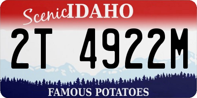 ID license plate 2T4922M