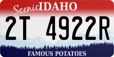 ID license plate 2T4922R