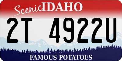 ID license plate 2T4922U