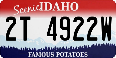 ID license plate 2T4922W