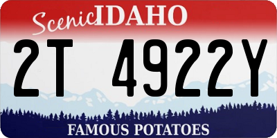 ID license plate 2T4922Y