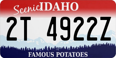 ID license plate 2T4922Z
