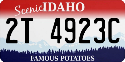 ID license plate 2T4923C