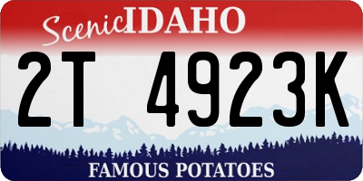ID license plate 2T4923K