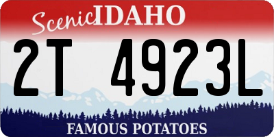 ID license plate 2T4923L