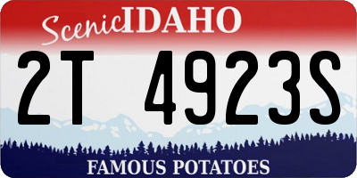 ID license plate 2T4923S