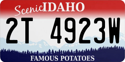 ID license plate 2T4923W