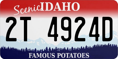 ID license plate 2T4924D