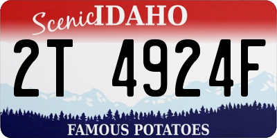 ID license plate 2T4924F