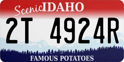 ID license plate 2T4924R