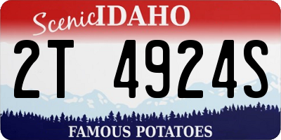 ID license plate 2T4924S