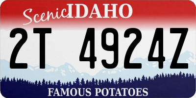 ID license plate 2T4924Z
