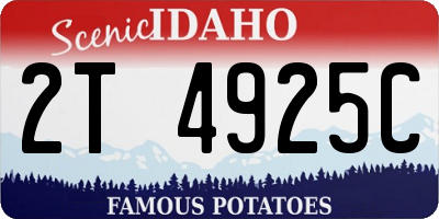 ID license plate 2T4925C