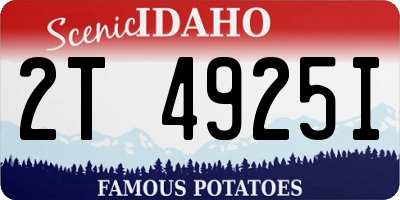 ID license plate 2T4925I