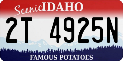 ID license plate 2T4925N