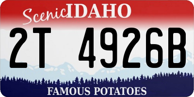 ID license plate 2T4926B