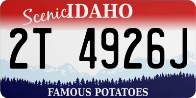 ID license plate 2T4926J