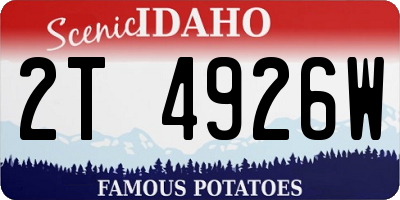 ID license plate 2T4926W
