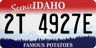 ID license plate 2T4927E