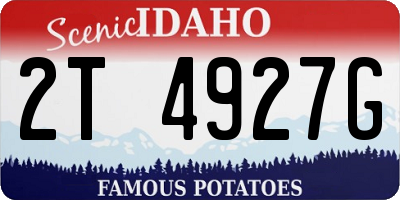 ID license plate 2T4927G