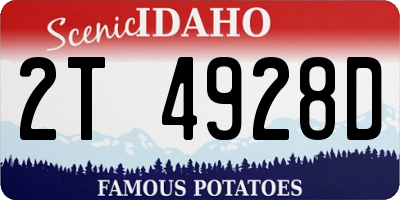 ID license plate 2T4928D