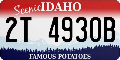 ID license plate 2T4930B