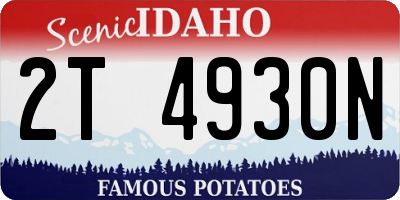 ID license plate 2T4930N