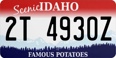 ID license plate 2T4930Z