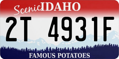 ID license plate 2T4931F