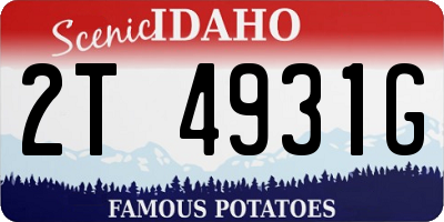ID license plate 2T4931G