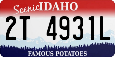 ID license plate 2T4931L
