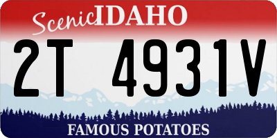 ID license plate 2T4931V
