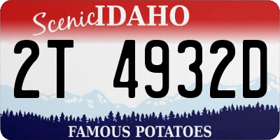 ID license plate 2T4932D
