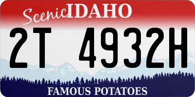 ID license plate 2T4932H