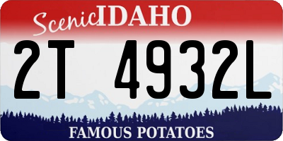 ID license plate 2T4932L