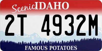 ID license plate 2T4932M